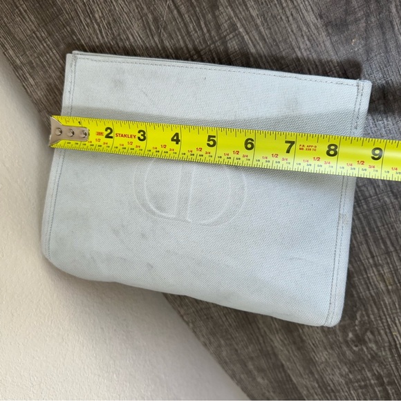 Christian Dior Beauty Gray Trousse Canvas Pouch Cosmetic Makeup Bag New - Picture 8 of 13
